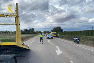 Tres heridos leves en un accidente en la A-132 en Alerre (Huesca)