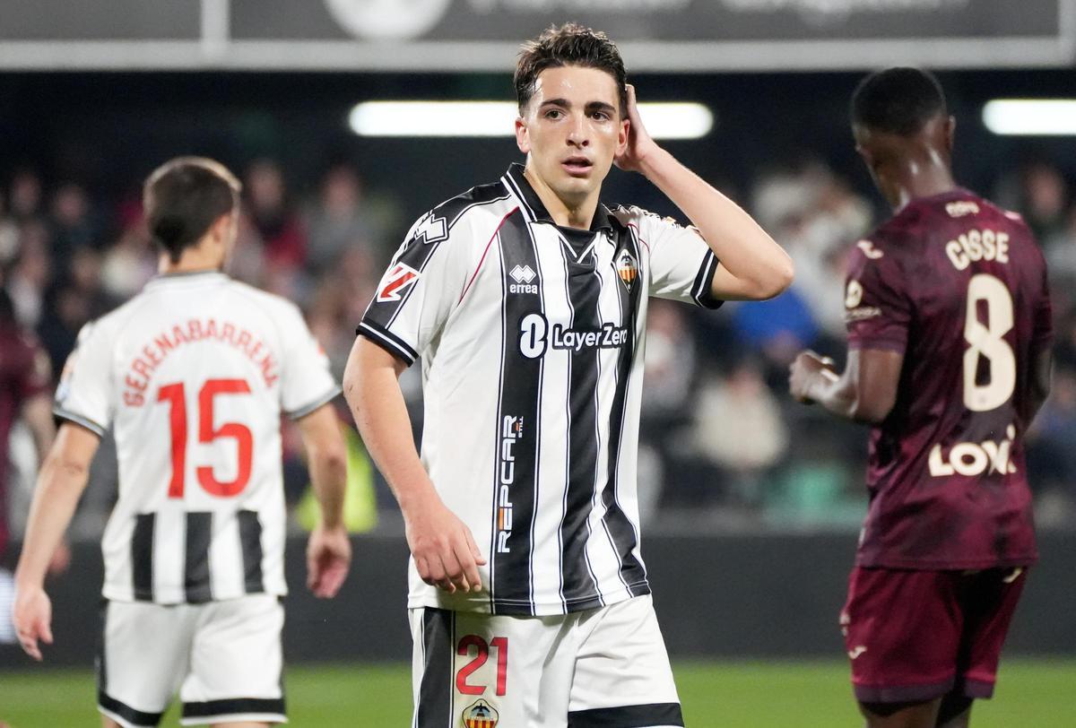 Álex Calatrava, Cala, durante el 2-0 del CD Castellón al CD Leganés.