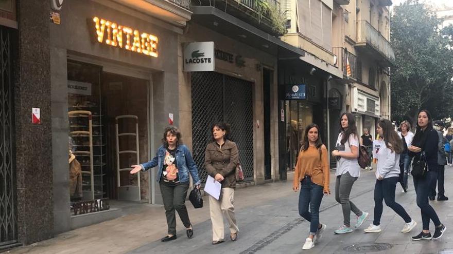 El carrer Girona de Figueres aquest matí