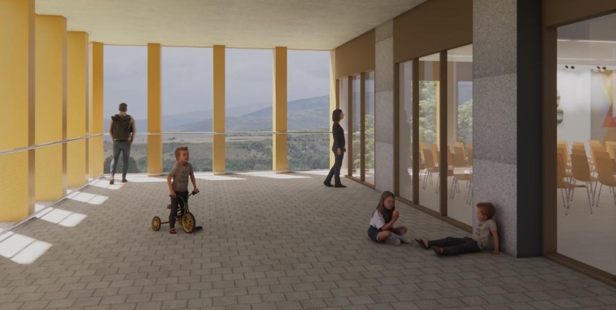 La balconada exterior del pis superior