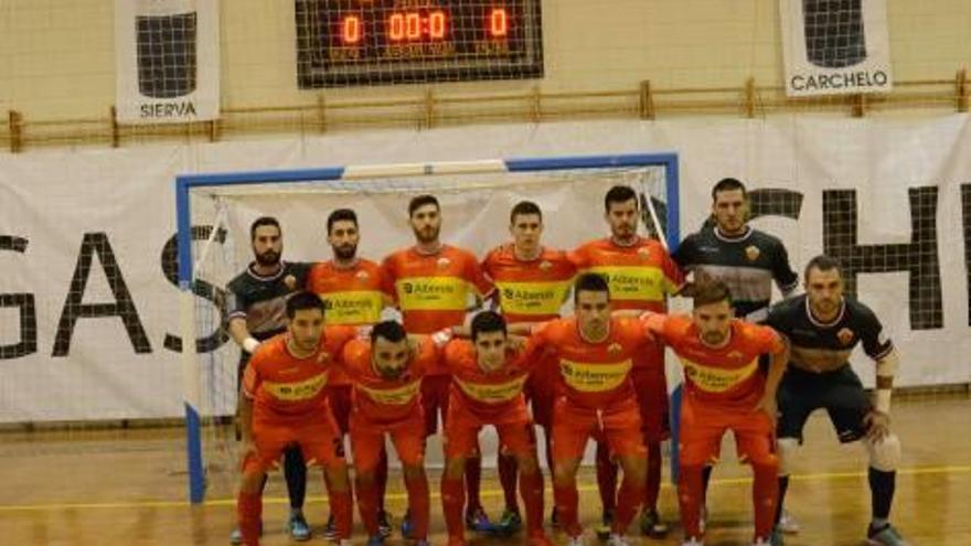 El Vulcanizados Alberola antes de empezar el partido en Jumilla.