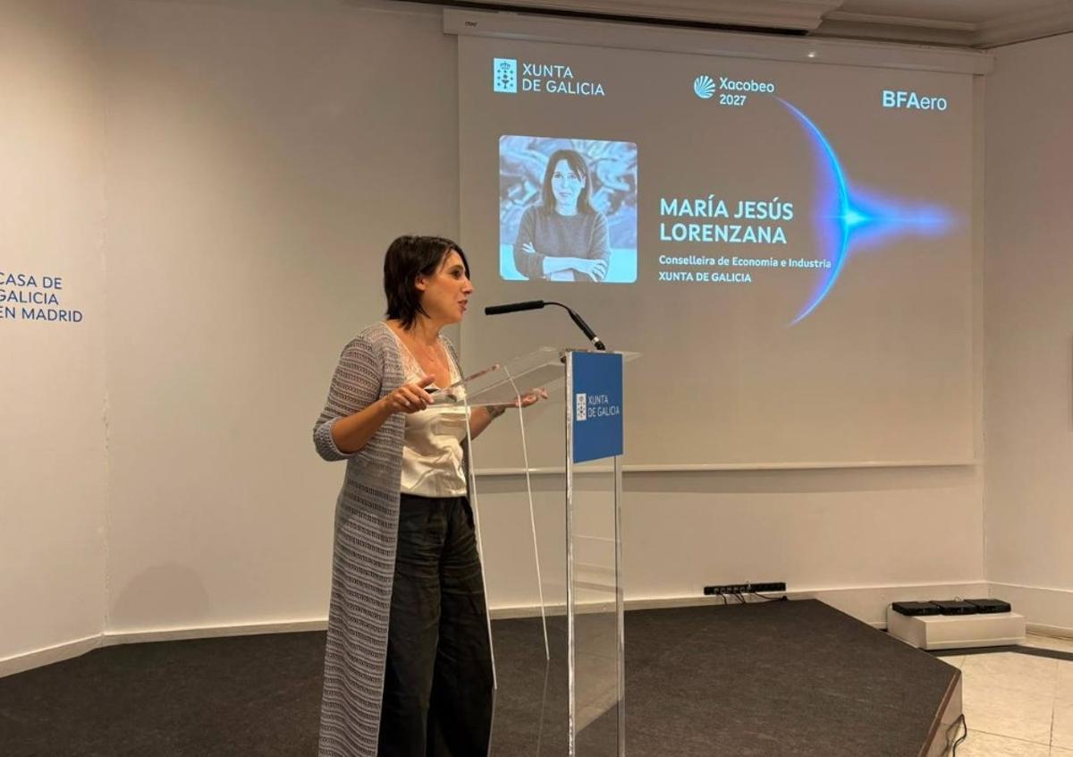 María Jesús Lorenzana, este miércoles en la Oficina Económica de Galicia en la capital
