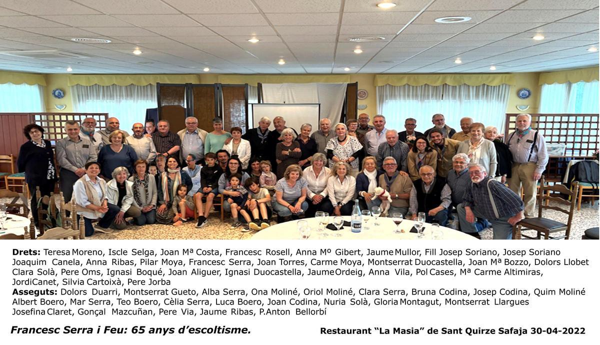 Imatge del reconeixement a 65 anys continuats de servei a l’escoltisme