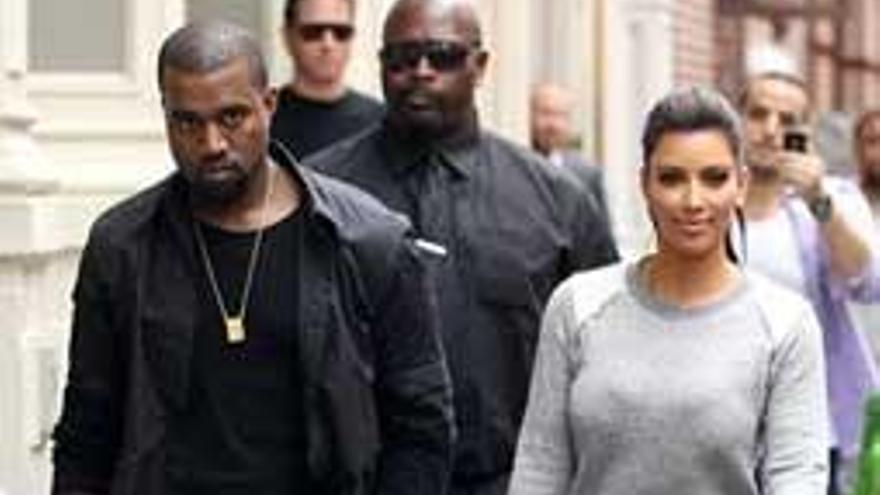 Kanye West y Kardashian, en Manhattan.