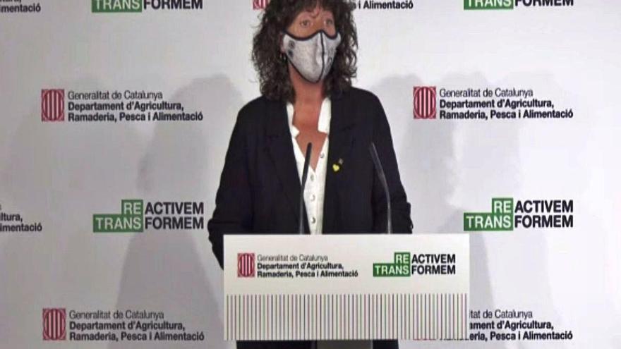 La consellera d&#039;Agricultura, Teresa Jordà, en roda de premsa aquesta setmana.