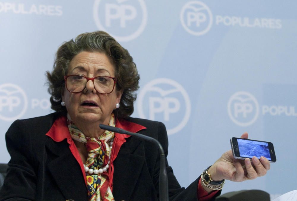 Rita Barberá comparecía en la Sede del PP en Madrid el pasado mes de marzo de 2016.