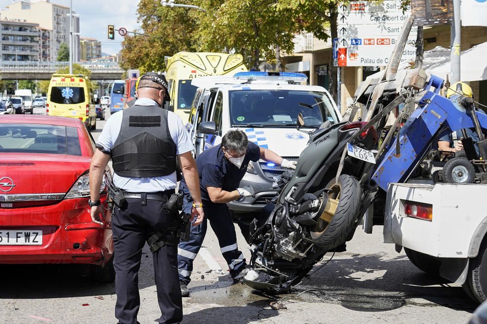 Moto accidentada.