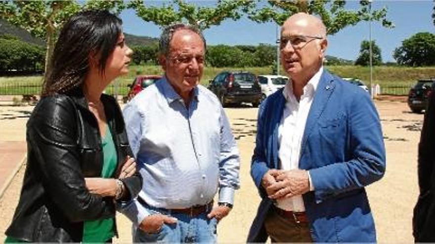 El líder d&#039;Unió, Josep Antoni Duran i Lleida i la portaveu Montse Surroca amb Joan Giraut fa uns mesos.