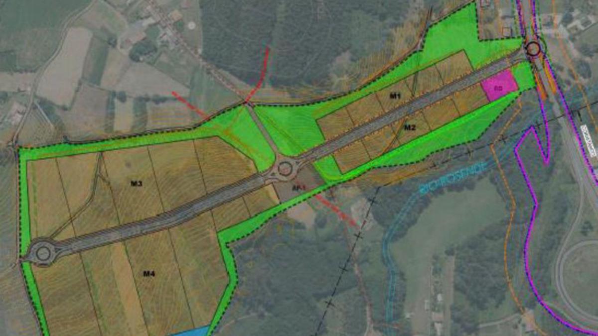 Plano de delimitación del polígono industrial que se construirá en el municipio de Coristanco