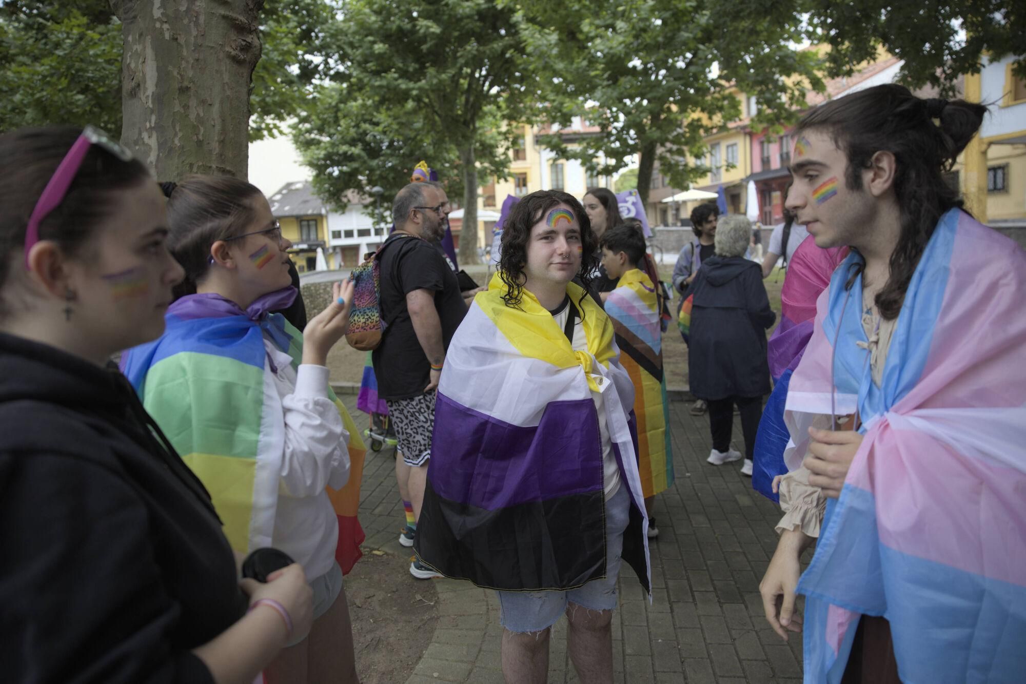 En imágenes: Así fue la manifestación LGTBI de Avilés, con "Santina de Queervadona" incluida