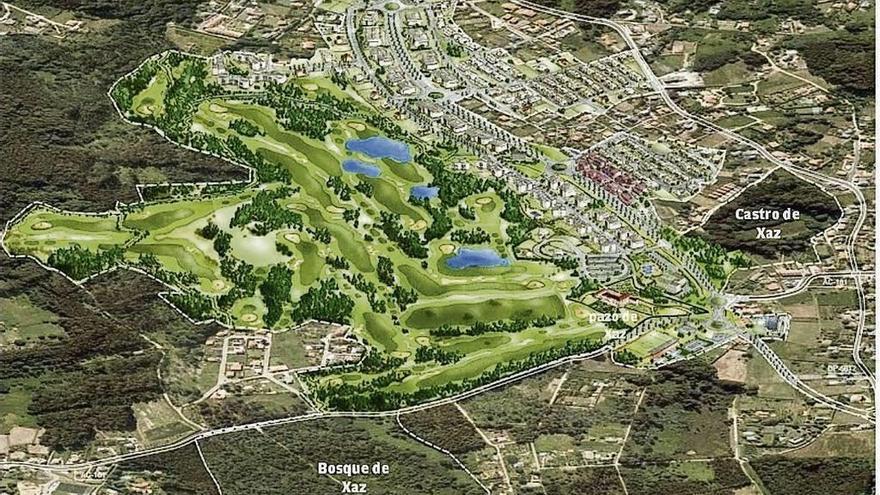 Recreación virtual de la futura urbanización del campo de golf de Xaz.