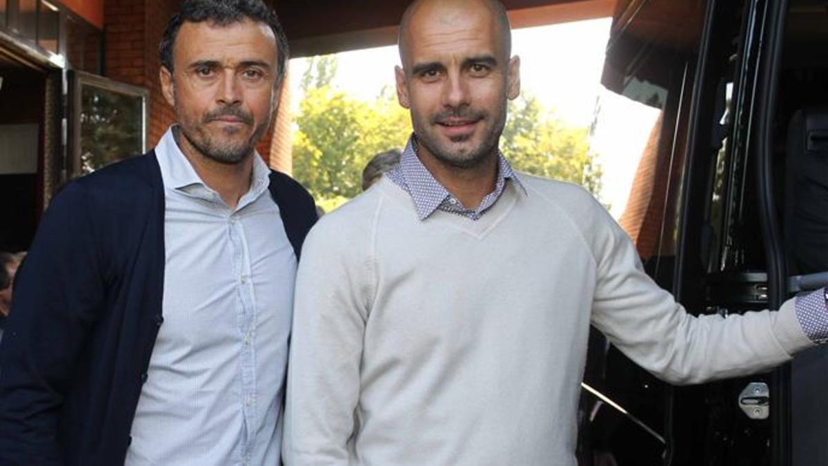 Luis Enrique y Guardiola, en el fórum de entrenadores de 2014