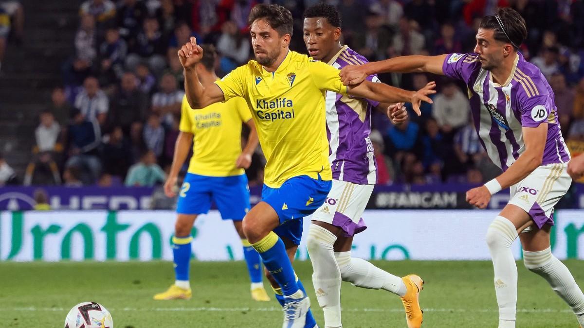 Sobrino, en una acción del partido de la primera vuelta en Zorrilla