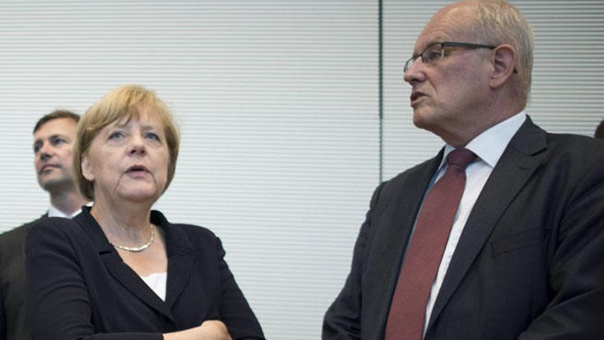 La canciller alemana, Angela Merkel, ayer en el Parlamento alemán.