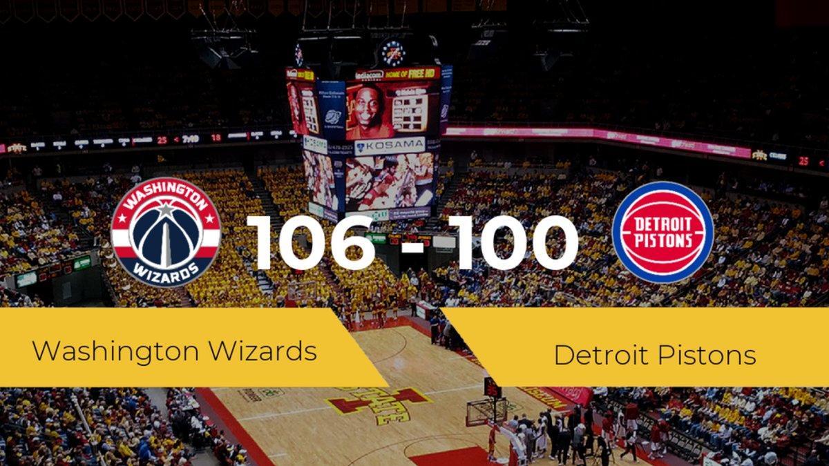 Washington Wizards se impone por 106-100 frente a Detroit Pistons