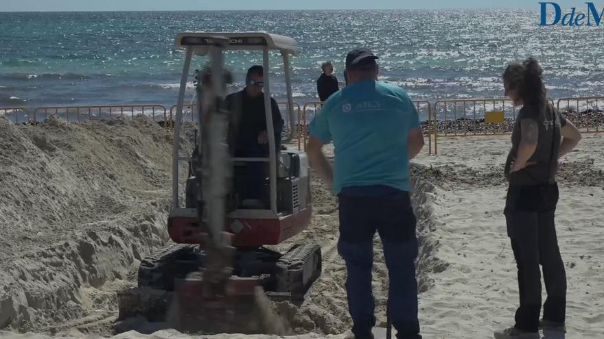 Empiezan las excavaciones vinculadas al desembarco de Bayo en la playa de sa Coma