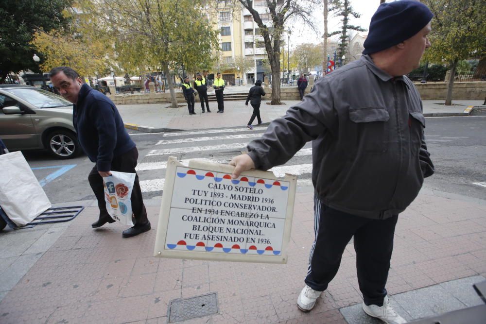 Cambio de nombre de la plaza Calvo Sotelo de Alica