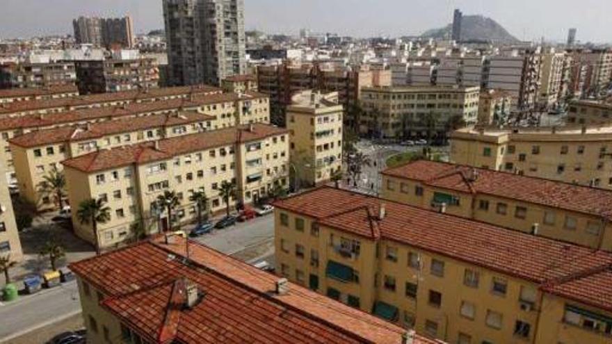 Panorámica del barrio de José Antonio en torno a la plaza de la División Azul.