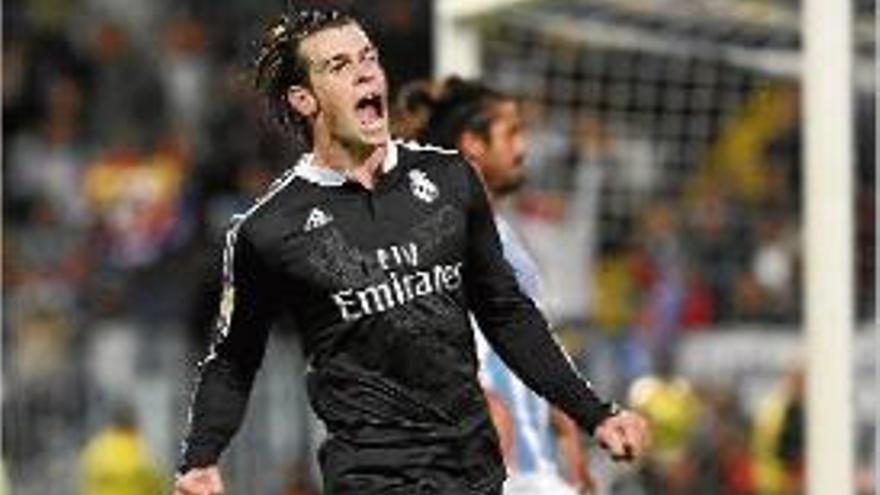 Bale celebra el gol de la sentència del Reial Madrid davant el Màlaga.