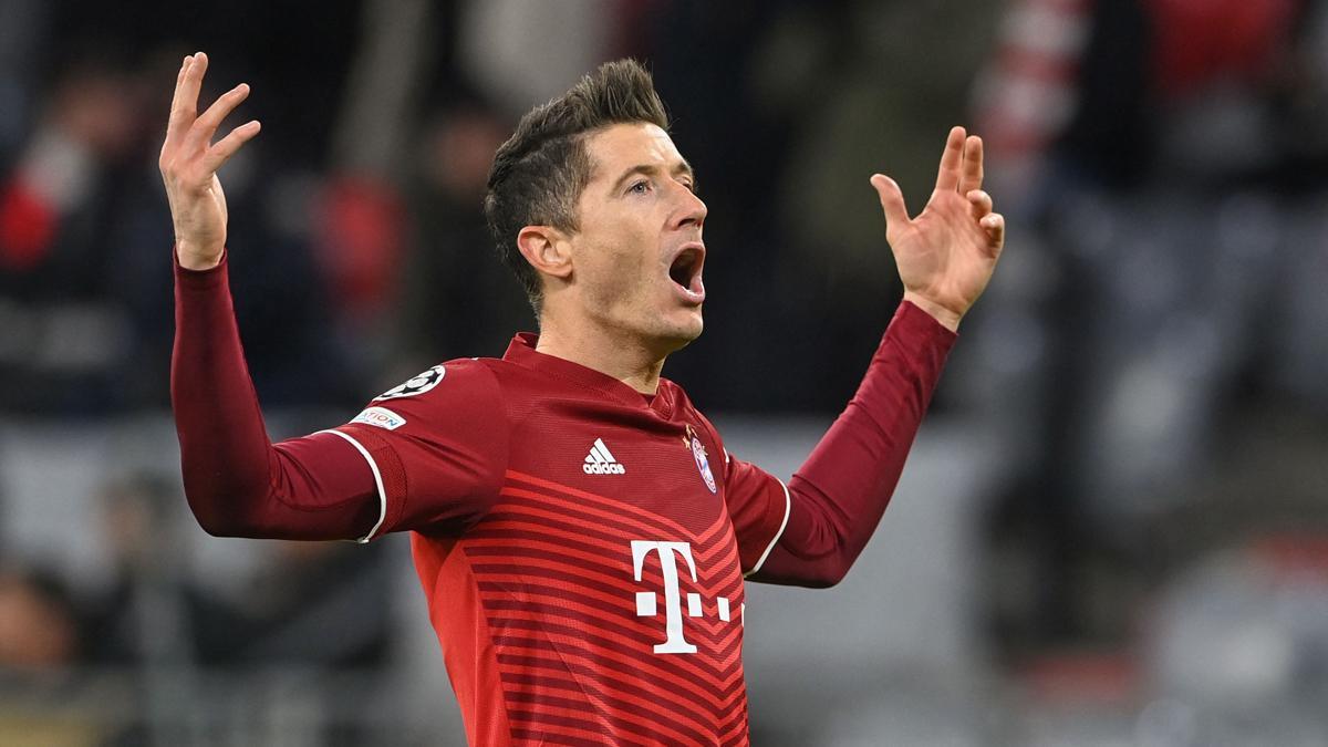 Robert Lewandowski celebra un gol con el Bayern