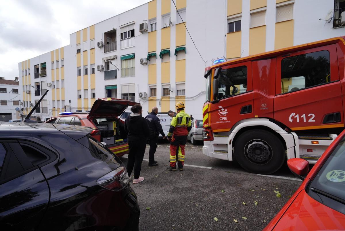 Bomberos y Policía Local de Mérida, en la zona del aviso.