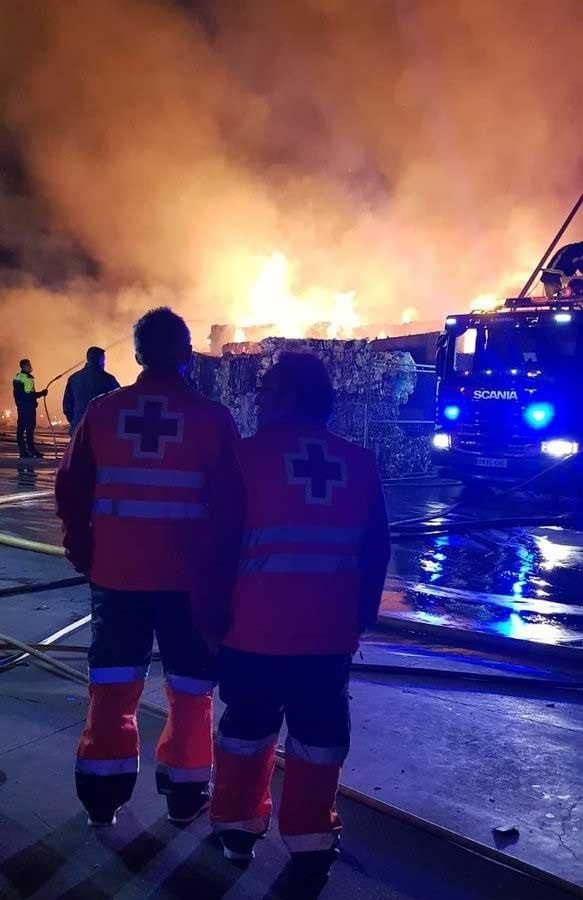 Incendio en una planta de reciclado de Almendralejo