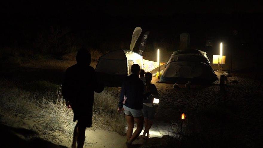 &quot;Campamento Tortuga&quot; en la playa del parador de El Saler.