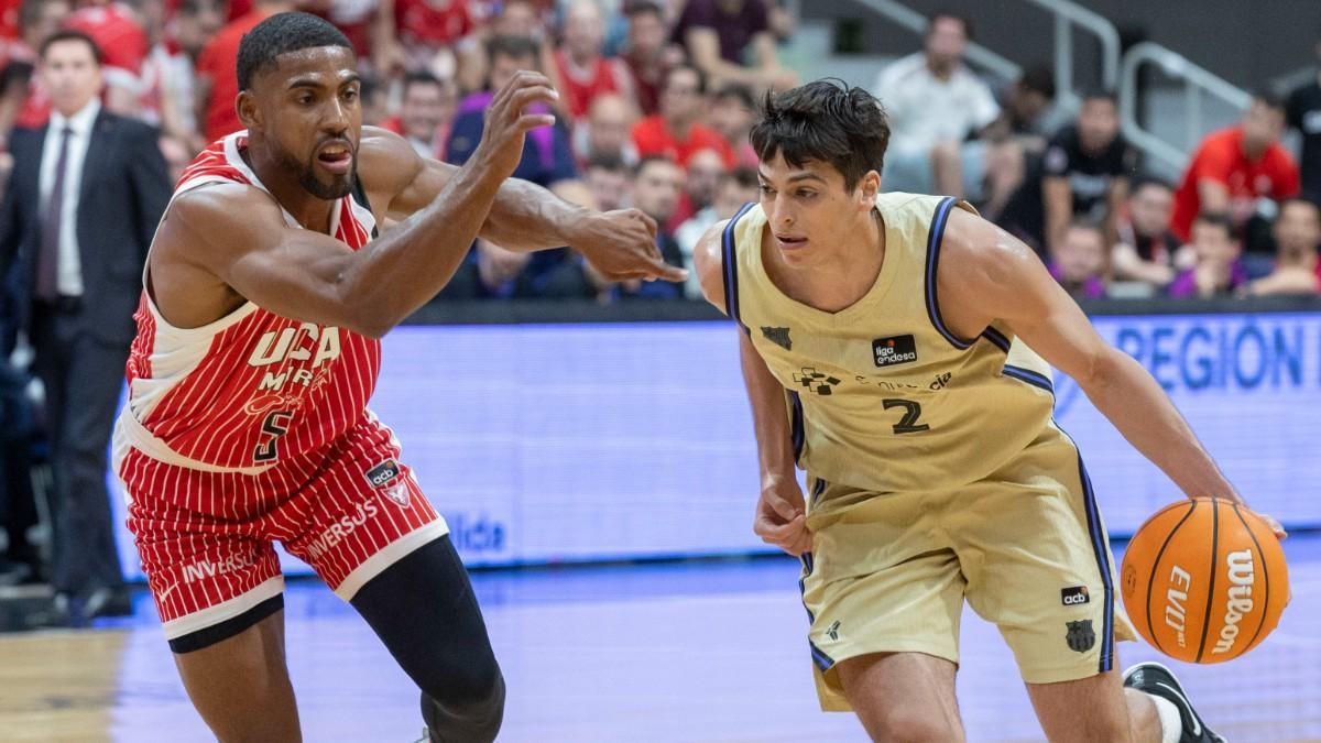 David DeJulius y Juani Marcos, en el UCAM Murcia - Barça de play-off