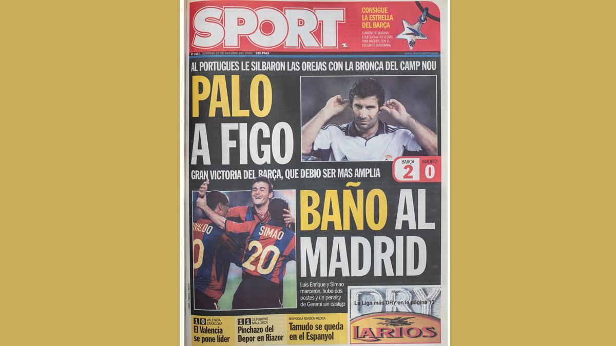 La portada de SPORT del 22 de octubre de 2000