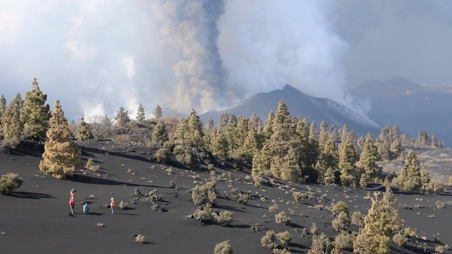 El volcán de La Palma expulsa gases y cenizas