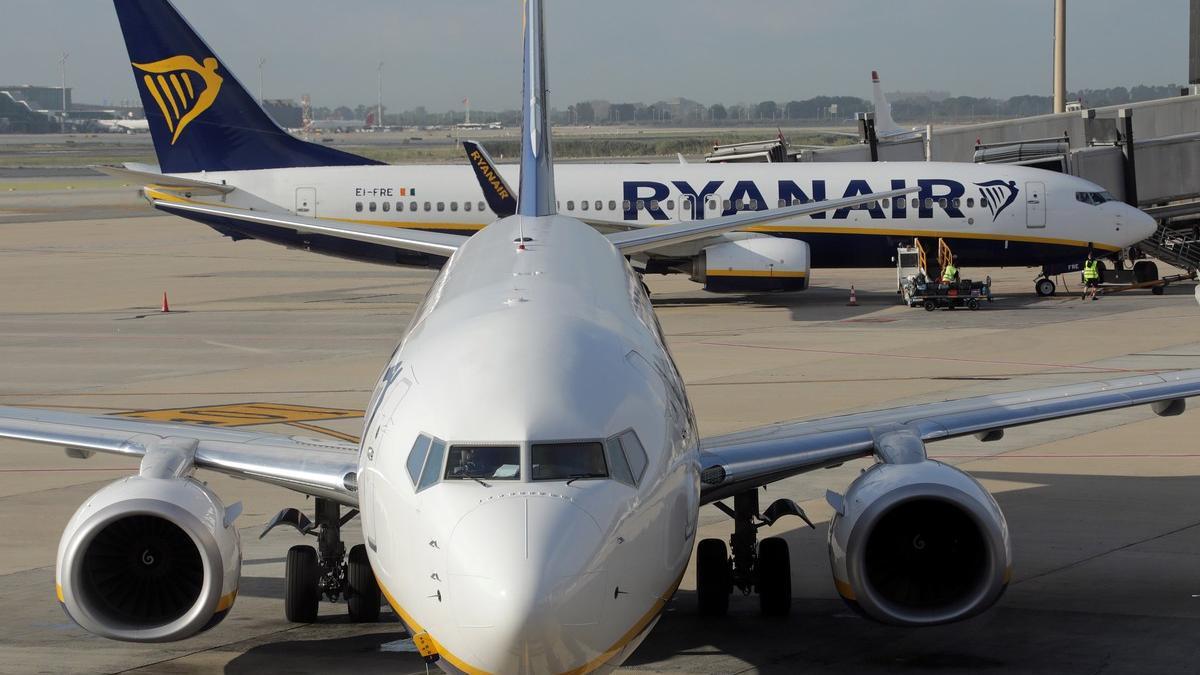 Aviones de Ryanair en Barcelona.