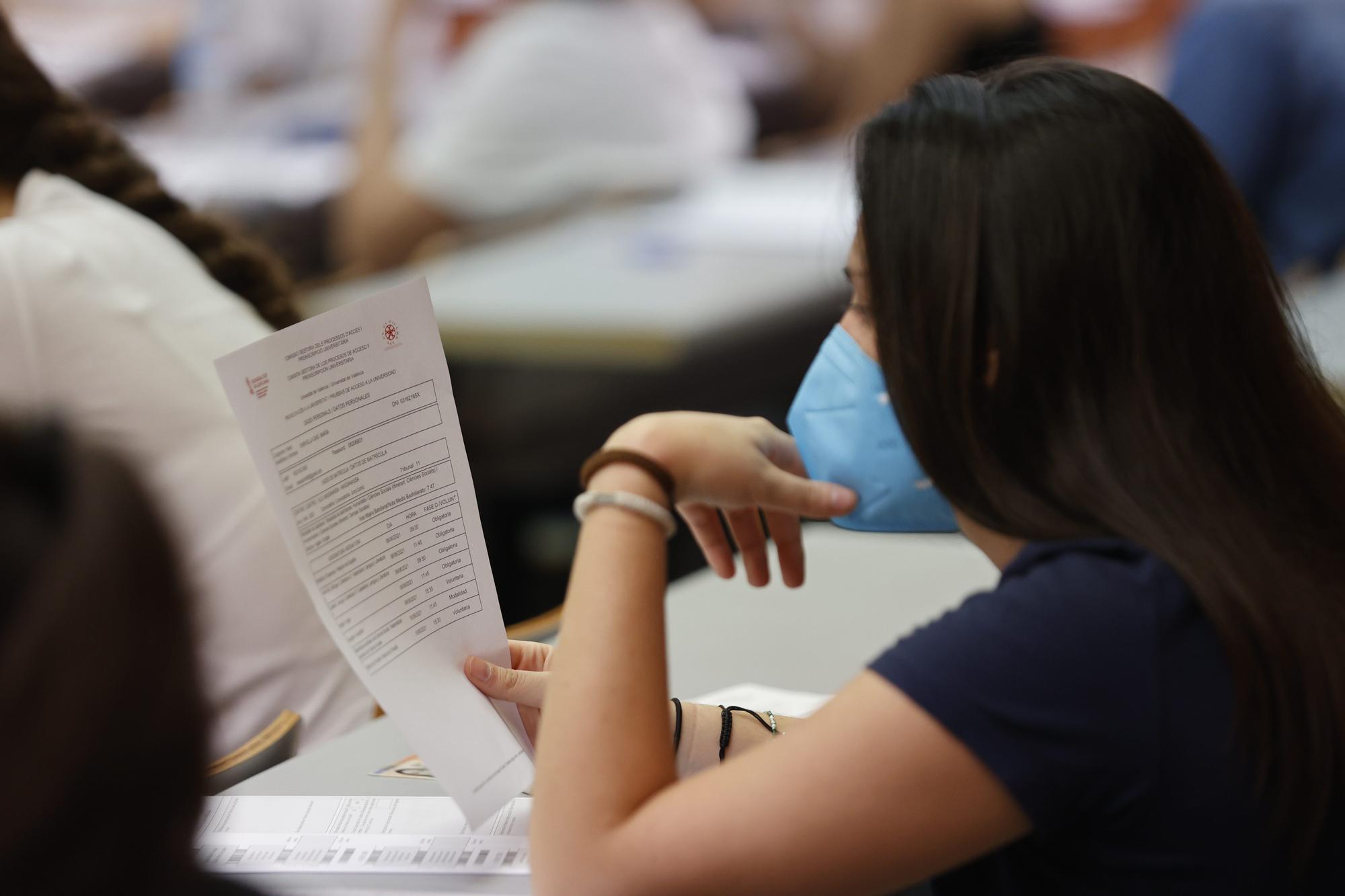 Empieza la Selectividad 2021 en Valencia, Alicante y Castelló