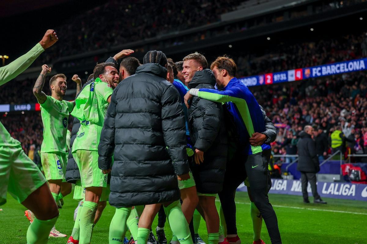 La tremenda celebración del Barça tras remontar al Atlético