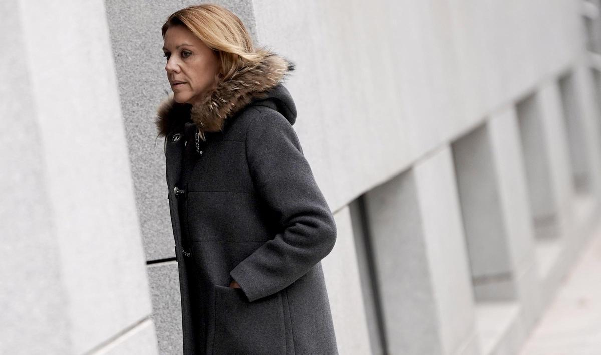 María Dolores de Cospedal a la llegada a la Audiencia Nacional.