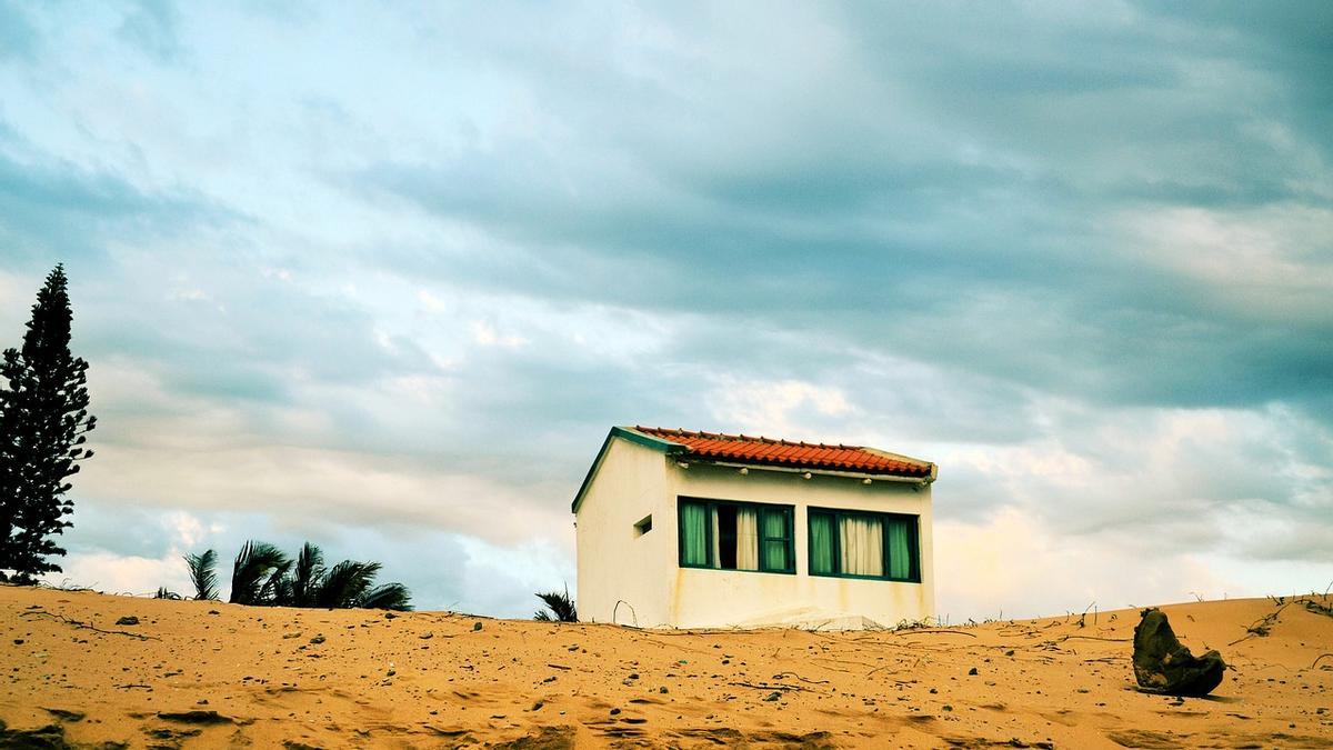 Una casa en una playa de Mozambique