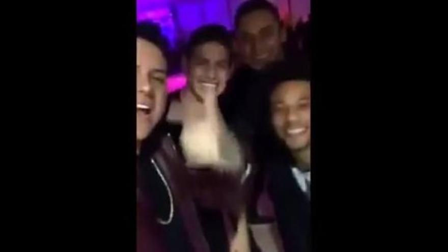 Marcelo, James y Keylor Navas, en la fiesta de aniversario de Cristiano