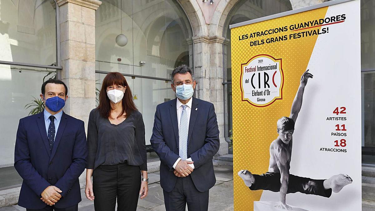 Genís Matabosch, Marta Madrenas i Miquel Noguer ahir a l’acte de presentació del festival. | ANIOL RESCLOSA