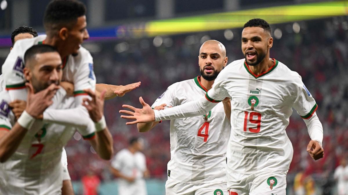 Marruecos celebra su primer gol ante Canadá Marruecos celebra su primer gol ante Canadá