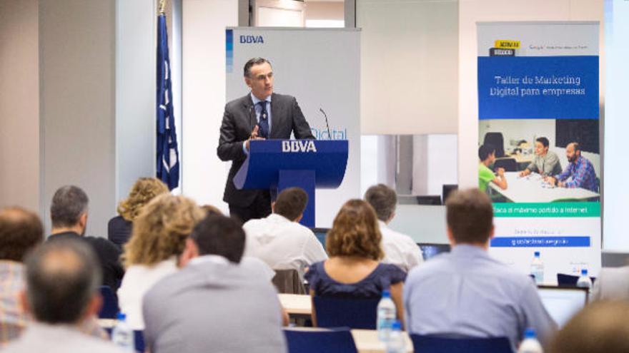 El director de la Territorial de BBVA en Canarias, David Conde, ayer.