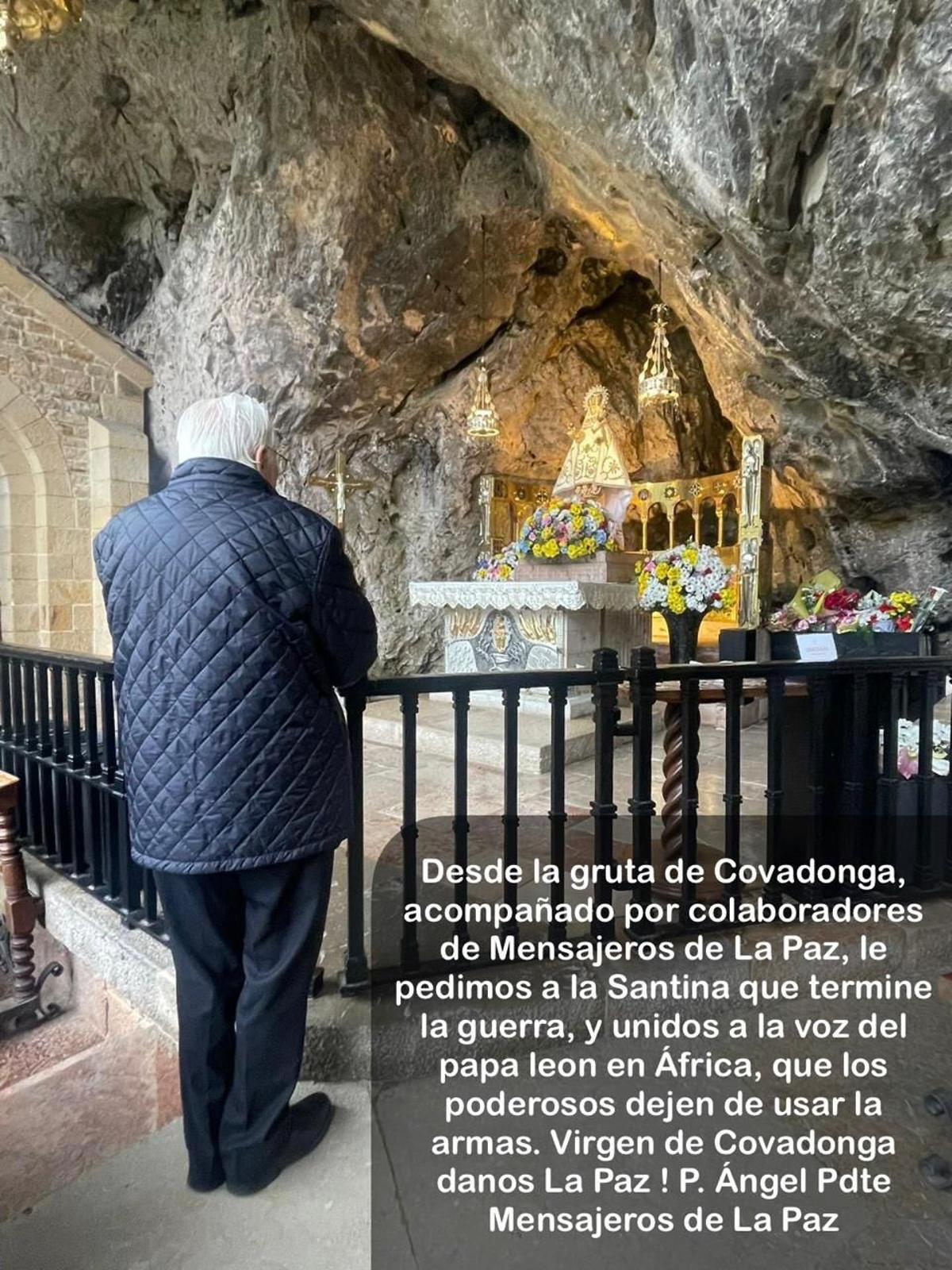 El Padre Ángel pide ante la Santina "que termine la guerra, y unidos a la voz del Papa León, que los poderosos dejen de usar la armas"
