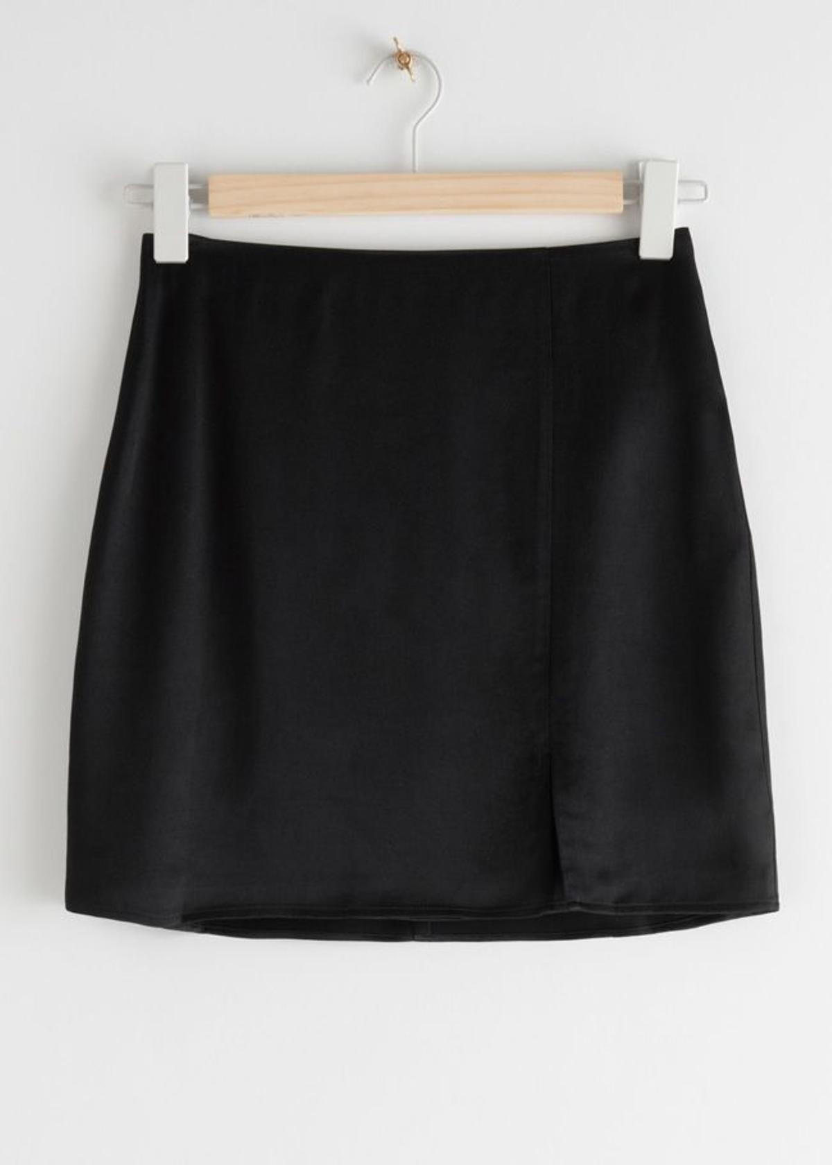 Minifalda negra con abertura frontal, de & Other Stories