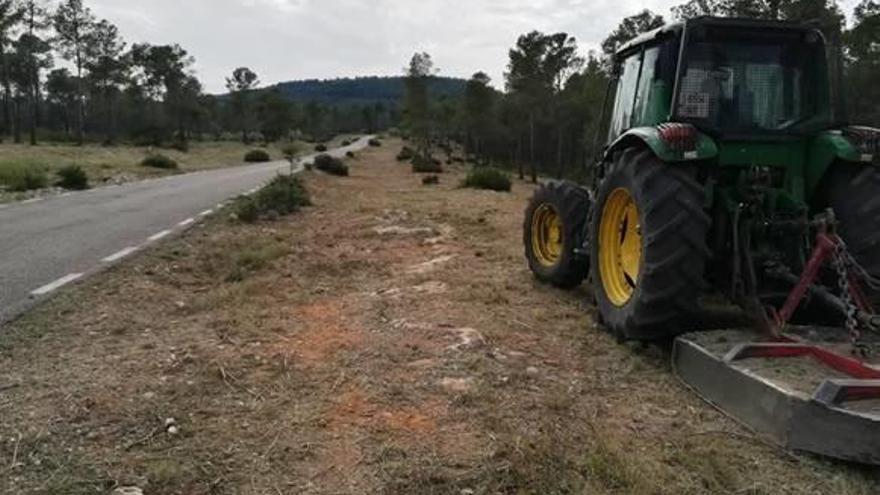 Intervención de limpieza en la carretera de benali, el pasado lunes.