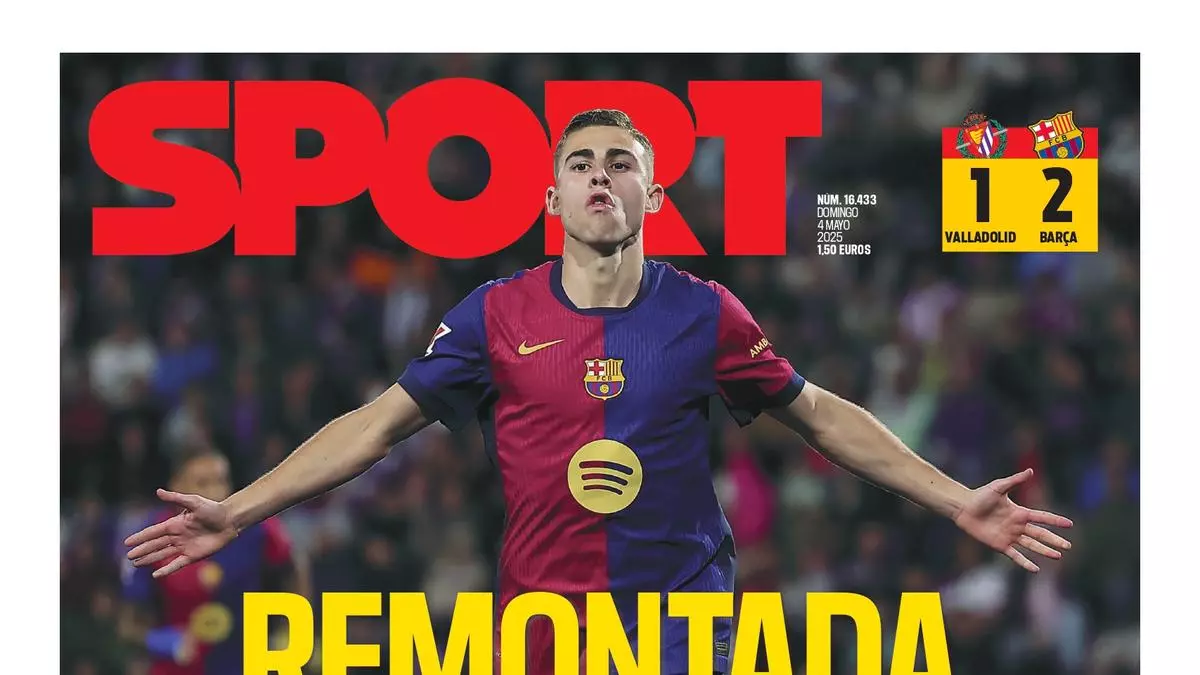 La portada de SPORT de hoy domingo, 4 de mayo de 2025