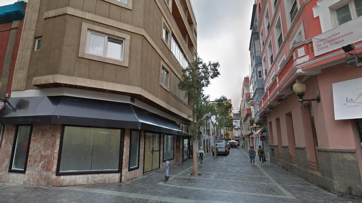 Calle en la que se produjo el robo, en el barrio de Triana de Las Palmas de Gran Canaria