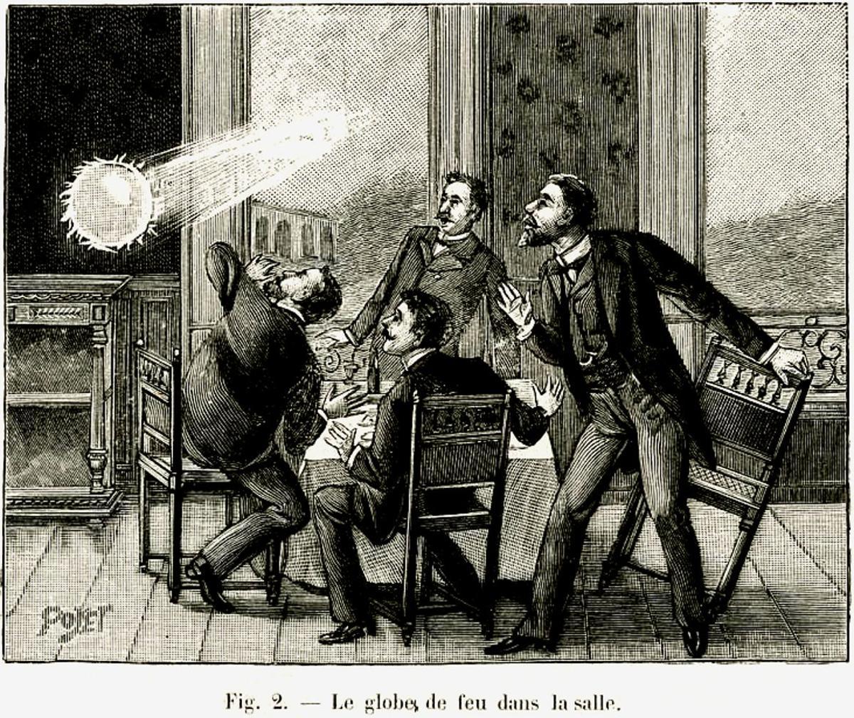 Representación de 1901 de un rayo globular.