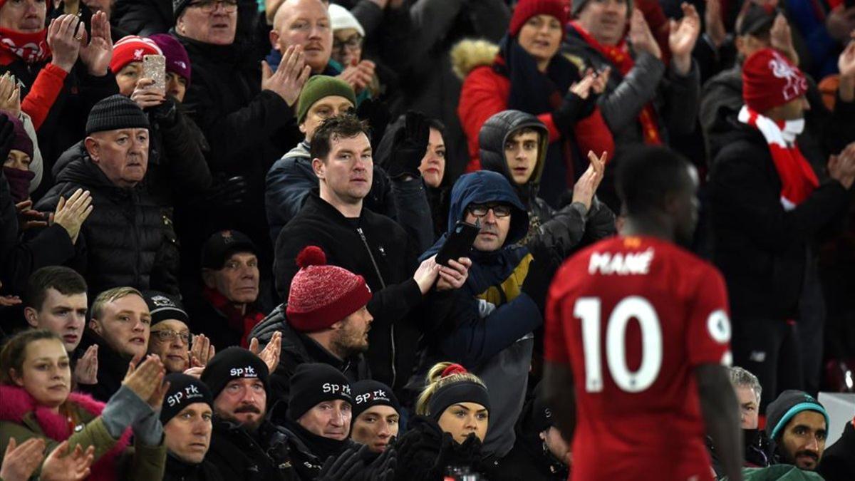 Aficionados del Liverpool en Anfield.