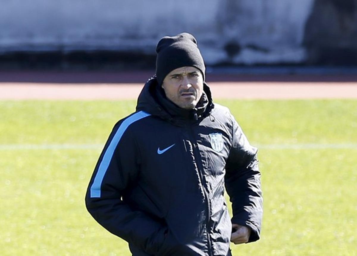 Luis Enrique en l’entrenament del Barça de divendres passat a Yokohama. Luis Enrique en l’entrenament del Barça de divendres passat a Yokohama.