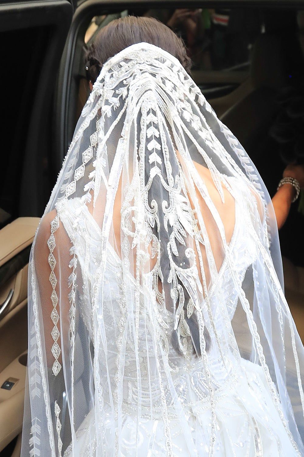 Detalle del velo de Pilar Rubio