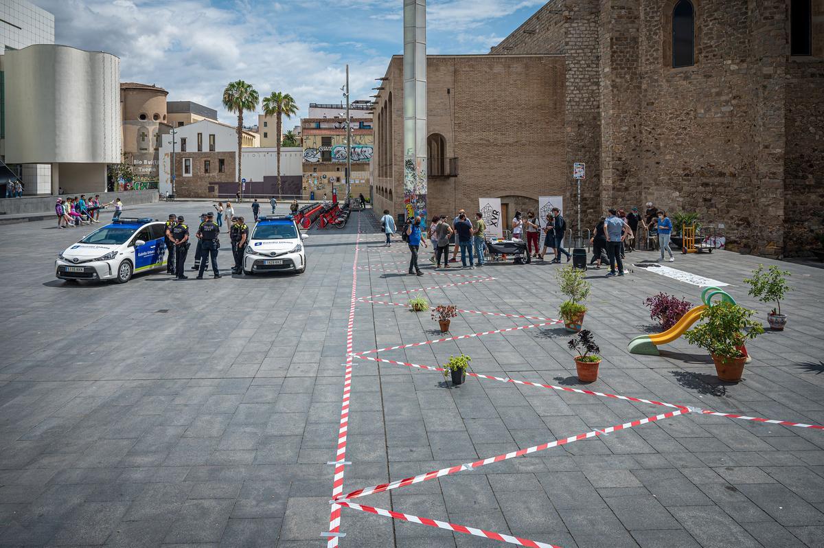 Los 908 metros cuadrados de espacio público que perderá el Raval cuando se amplíe el Macba.