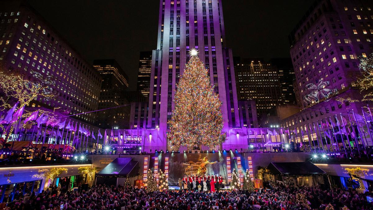 The Rockefeller Center Christmas Tree lighting in New York